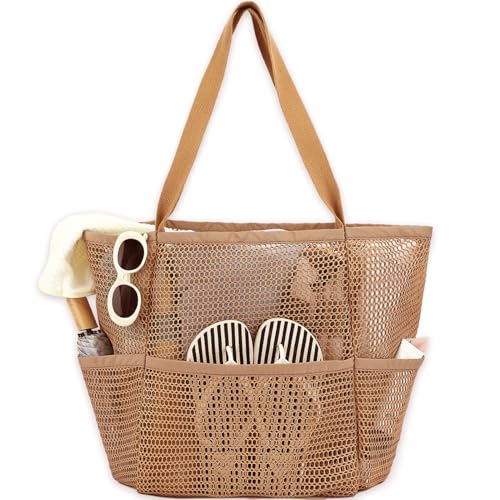 Bolso de malla para playa grande para mujer miniatura 1