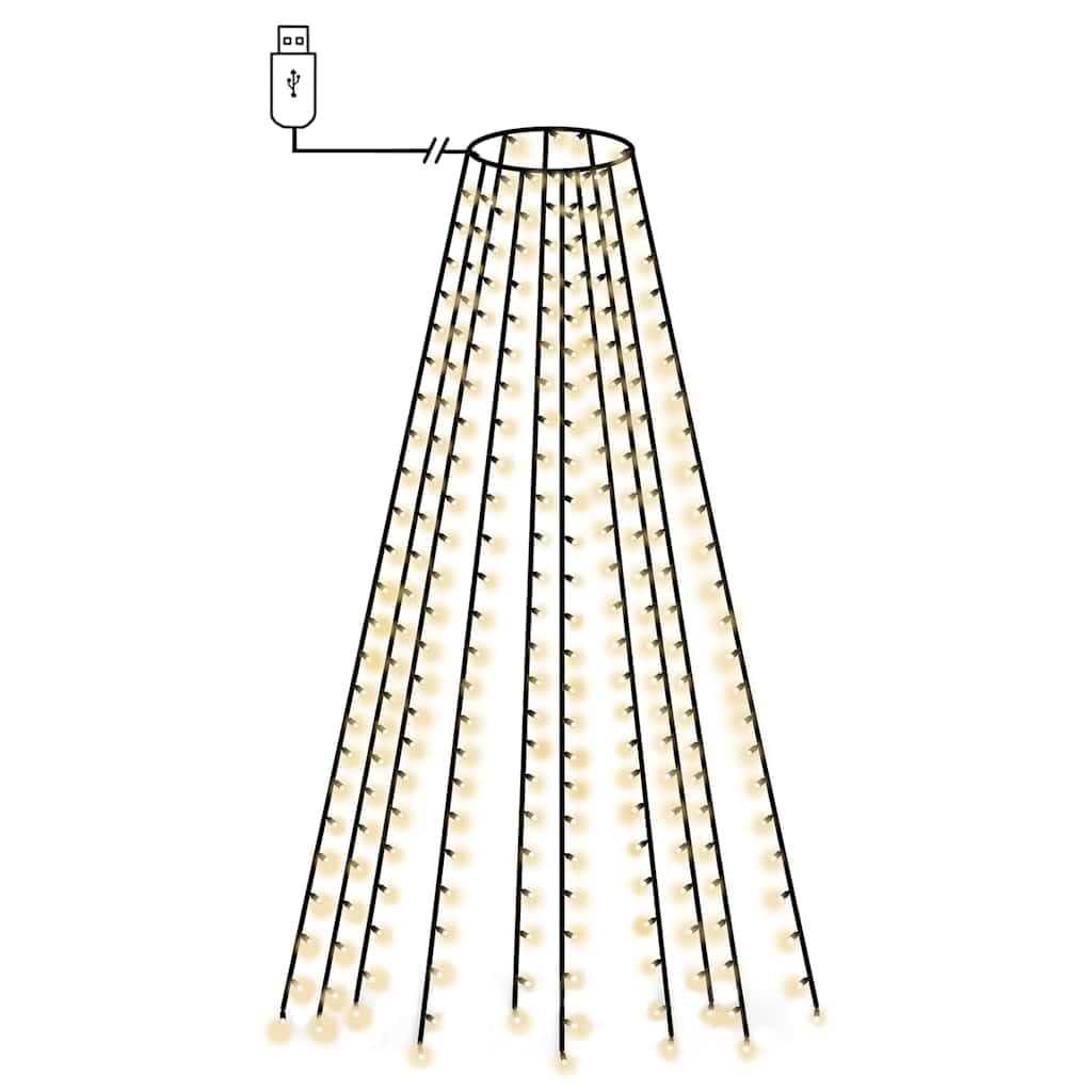 Siatka świetlna na choinkę z 250 diodami LED na drzewo 250 cm, ciepłe białe światło, wodoszczelny łańcuch świetlny LED do użytku wewnątrz i na zewnątrz, 10 pasm