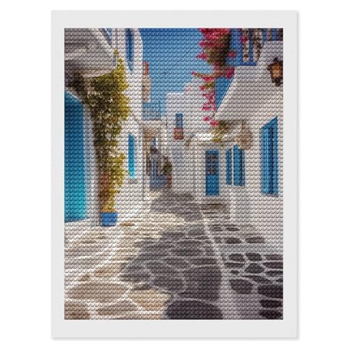 Kit de peinture diamant 5D Grèce 30x40 cm RLDOBOFE pour adultes débutants