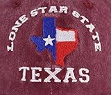 Texas Flag Hats for Men Women, Texas Gifts and Souvenirs, Adjustable TX Lone Star State Map Shape Baseball Cap, Christmas Birthday Gifts for Dad Mom Burgundy