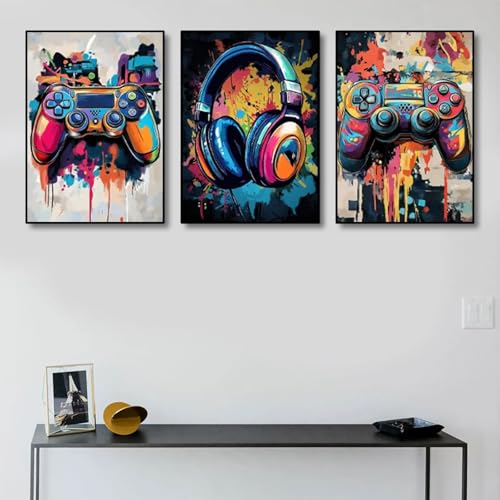Affiches abstraites de graffitis Esports en toile 60x90cm sans cadre pour déco