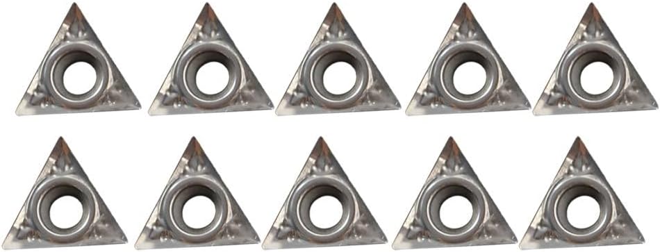 Carbide Turning Insert for Aluminum, TCGT110202-AK TCGT21.50.5 Replacement Tip, High Wear Resistance, Suitable for Continuous and Intermittent Cutting, 10 PCS per Pack