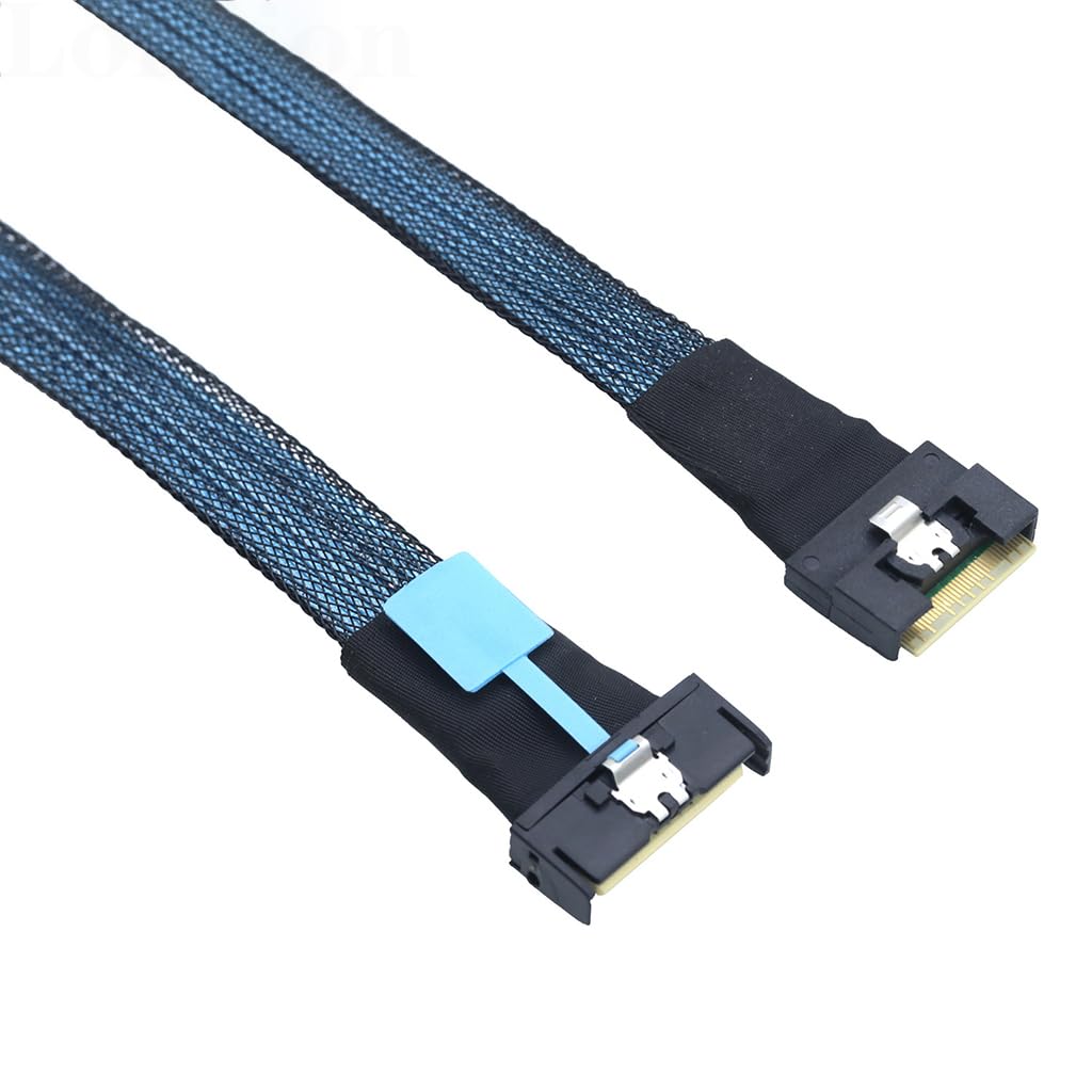 JMT PCIE Gen5 MCIO 8X 8I 74P to Slimline SAS 4.0 SFF-8654 8i Server Cable High-Speed 32GT/s Anti Tilt Insertion (100cm)