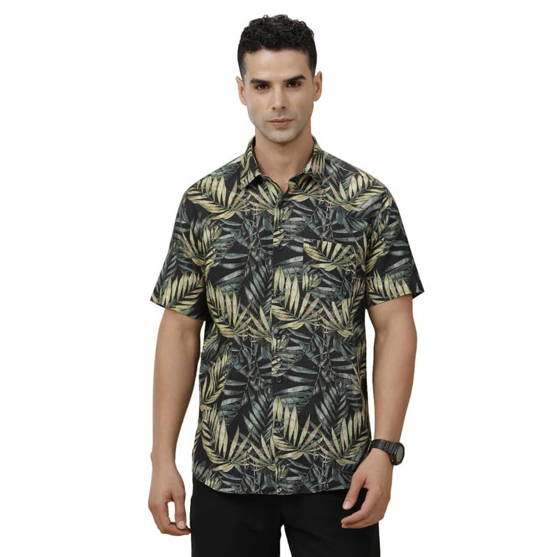 linen club Men's Linen Rich Printed Contemporary Fit Full Sleeve Casual Shirt-picture-27