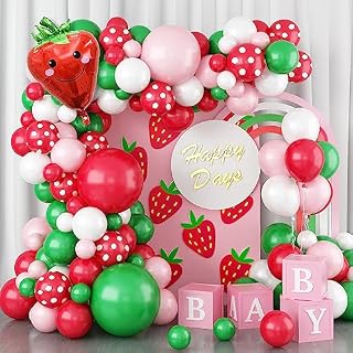 Cow Balloons Garland Arch Kit, Farm Balloons Arch, Red White Black Cow Print Farm Animal Theme Party Balloon Garland Arch Kit Red Balloons for Kid's Birthday Party Baby Shower Party Supplies