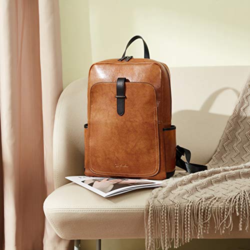 BOSTANTEN Leren rugzak voor dames, schoolrugzak, 14 inch laptoprugzak, dagrugzak, casual rugzak, dagrugzak - Image 7