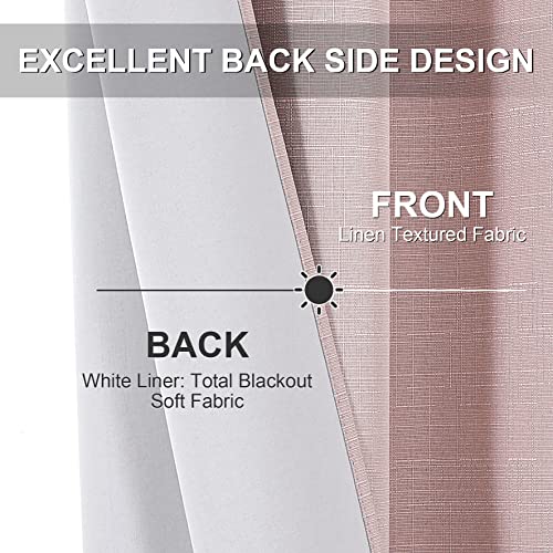 Miss Selectex Full Blackout Window Curtain Panel For Bedroom, Heat And Full Light Blocking Curtain Drape With White Liner For Nursery Curtain Girl (52X63, Blush,2 Panels) #TOP2
