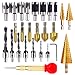 Produktbild HOTOOLME 26 PCS Holzbearbeitungswerkzeuge Bohrwerkzeuge Set inklusive 6 Senkbohrer, 7 dreisitziger Senkbohrer mit L-Schraubenschlüssel, 8 Holz-Dübelschneider, 3 Stufenbohrer, für Holz DIY Bohrlöcher