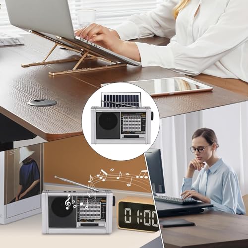 Radios portátiles solares con altavoz multibanda y linterna potente integrada 4