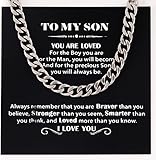 PEGRAUFC To My Sonnecklace Chain, Cuban Chain For Boy, Son Birthday Gifts Boys Chain Necklace Boys' Necklaces For Birthday