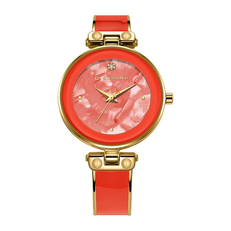 Image of Giordano Designer Analog Watch for Women - Glossy Round Dial & Bracelet Style Stainless Steel Strap