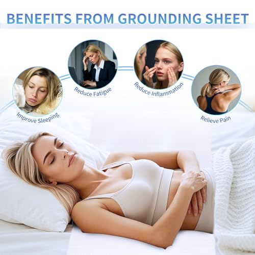 Image of Grounding Sheet for Bed, Grounding Half Sheet Fits All Bed Sizes, Organic Cotton and Silver Fiber, Indoor Grounding Sheets for Full Body Balance & Wellness Support (24 x104inch) (Beige)