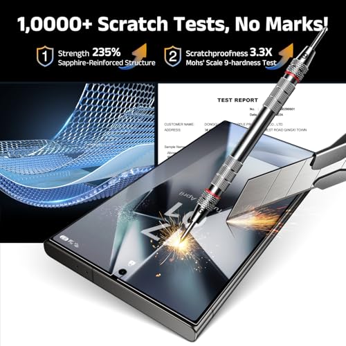 Image of EZ-GLAZ-4 Pack for Samsung Galaxy S24 Ultra Privacy Screen Protector [6.8 inch], Fingerprint Unlock, 9H Tempered Glass, Scratch Resistant, with Installation Box, Bubble-Free, HD Clear, Case Friendly