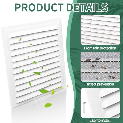Rejillas de ventilación cuadradas de aluminio resistente de 30,5 x 30,5 cm 3