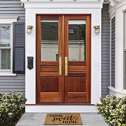 Barnyard Designs 'Home Sweet Home' Doormat Welcome Mat For Outdoors, Large Front Door Entrance Mat, 30X17, Brown #TOP1
