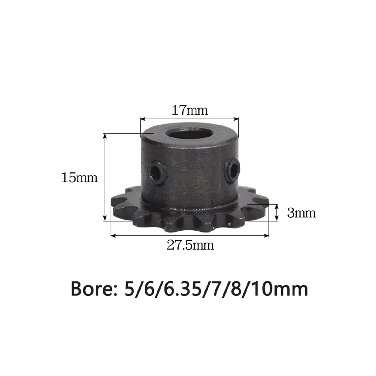 Bevel Gear Pinion Hardware Mechanical 1pc 12T 04C Chain Gear 45# Steel 12 Teeth Industrial Drive Sprocket Wheel Bore Size 5 6 6.35 7 8 10 12mm(6.35mm)