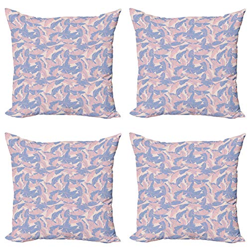 Ambesonne Tropical Decorative Throw Pillow Case Pack of 4, Date