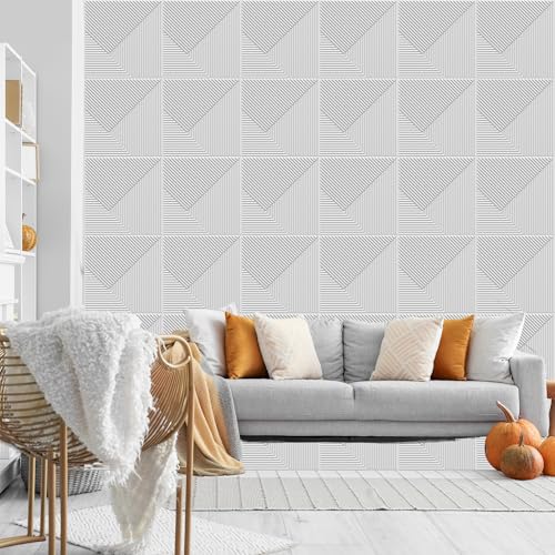 Image of Kayra Decor 3D PVC Wall Panel Fluted Design Matt White Color 19.7 inch x 19.7 inch (Pack of 40) - Covers 107.80 Sq. Ft.