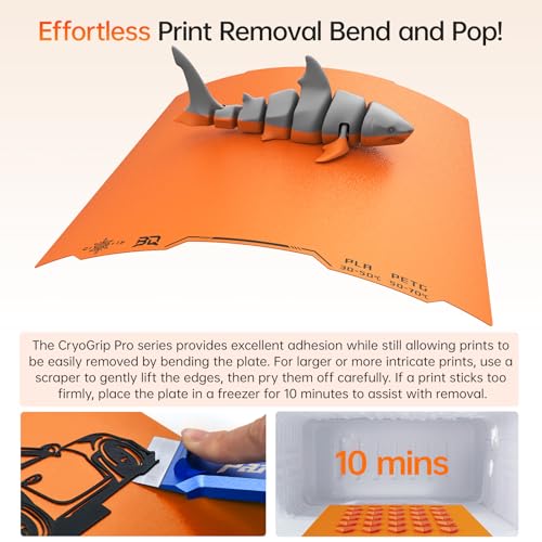 Image of BIQU Cryogrip Pro Frostbite Matte Orange Cold Build Plate for Prusa XL 3D Printer 365x380.75MM Double-Sided Upgrade Room Temperature Print Removable Surface Platform