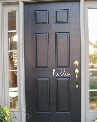 Hello. Gloss White Cursive Writing Welcome to Our Home Decal Silhouette Decal Skin Sticker Laptop