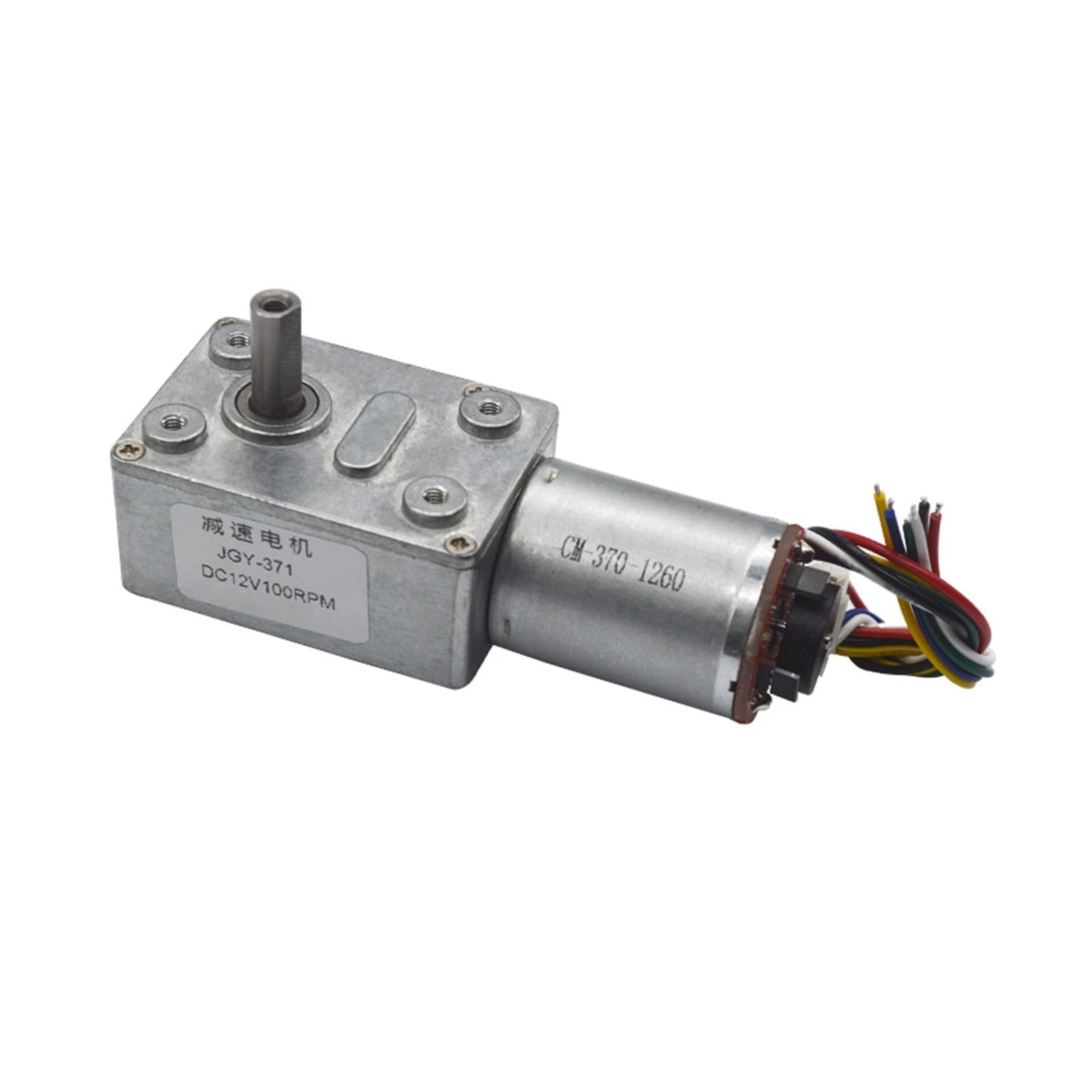 Gleichstrommotor 6 V 12 24 U/min 10 18 23 30 40 90 150 Selbstsperrender Hall-Encoder Schneckengetriebe-Untersetzungsmotor JGY370 Getriebemotoren:, Spannung: DC V)(Dc 6v,90)