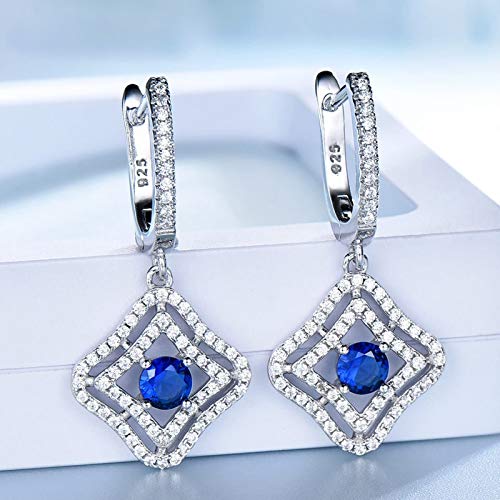 Bijoux de mariage en argent 925 avec boucles d'oreilles zircone carrées - 7
