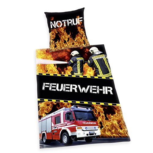 Herding Young Collection Bettwäsche-Set, Feuerwehr-Wendemotiv, Mit...