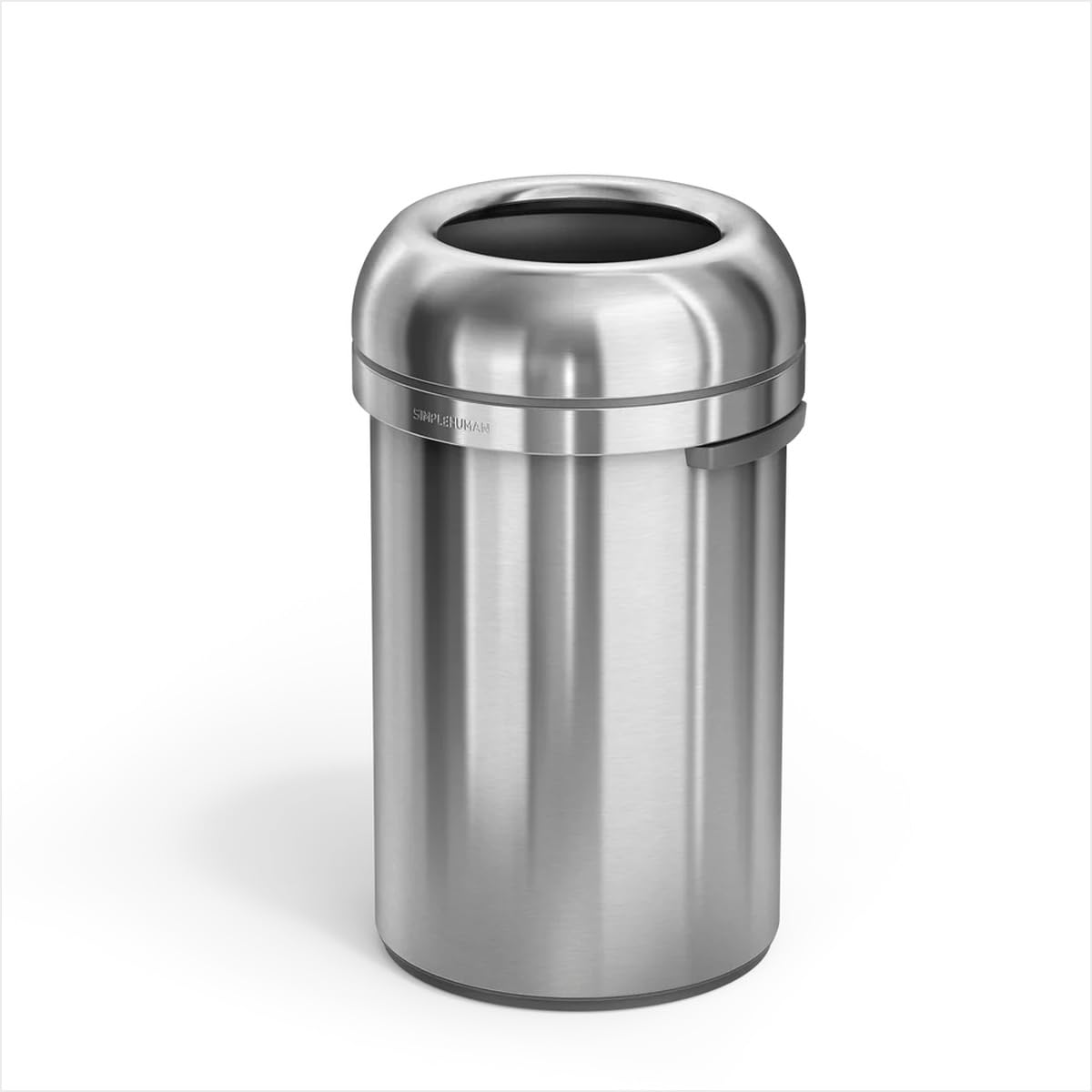 simplehuman All Steel Bullet Can, 80L / 21.1 Gallon Premium Commercial Trash Can for Hotels, Museums, Galleries, Upscale Spaces, Heavy Gauge Steel, ADA-Compliant, Brushed Stainless Steel