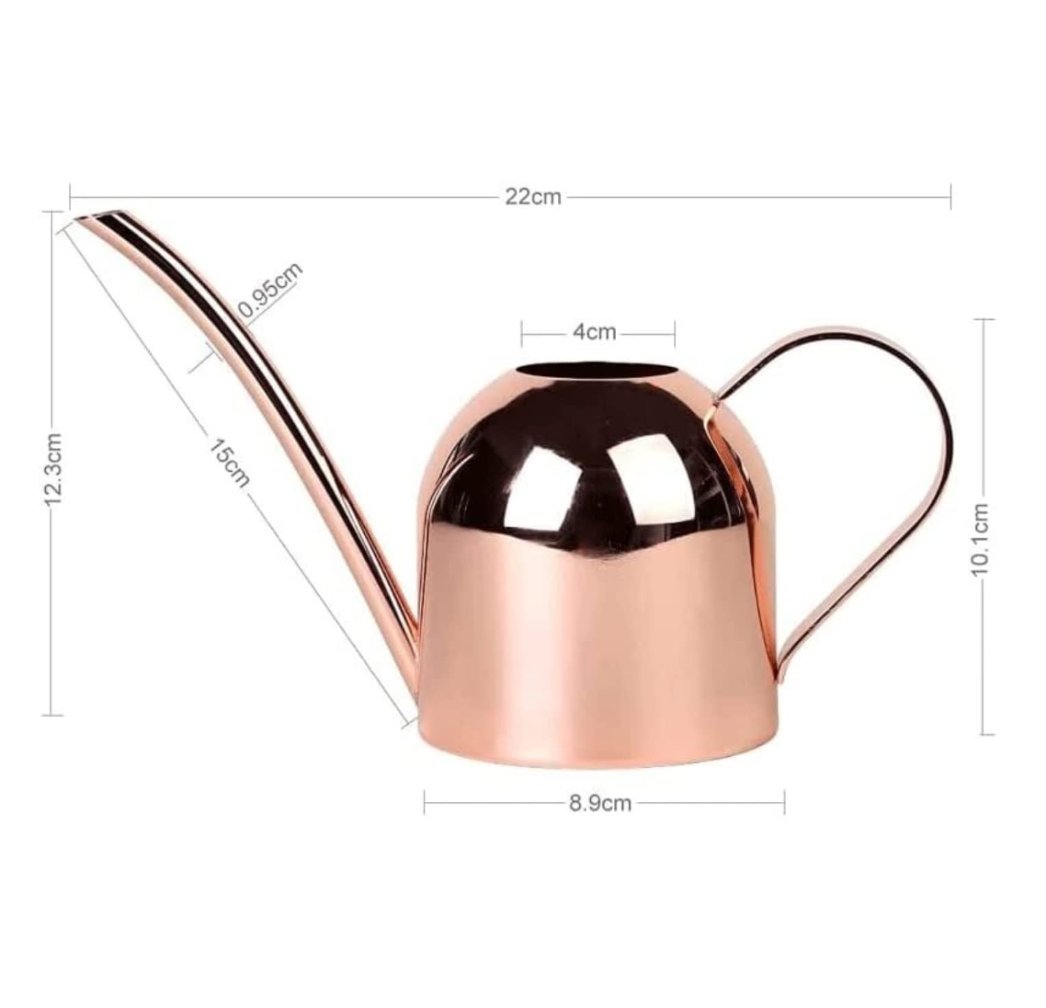 Annaffiatoio Giardino Annaffiatoio Per Piante Da Interno In Acciaio Inossidabile Con Beccuccio Lungo Per Giardino Di Esterno Piante(A,8.9 * 22 * 10.1cm)