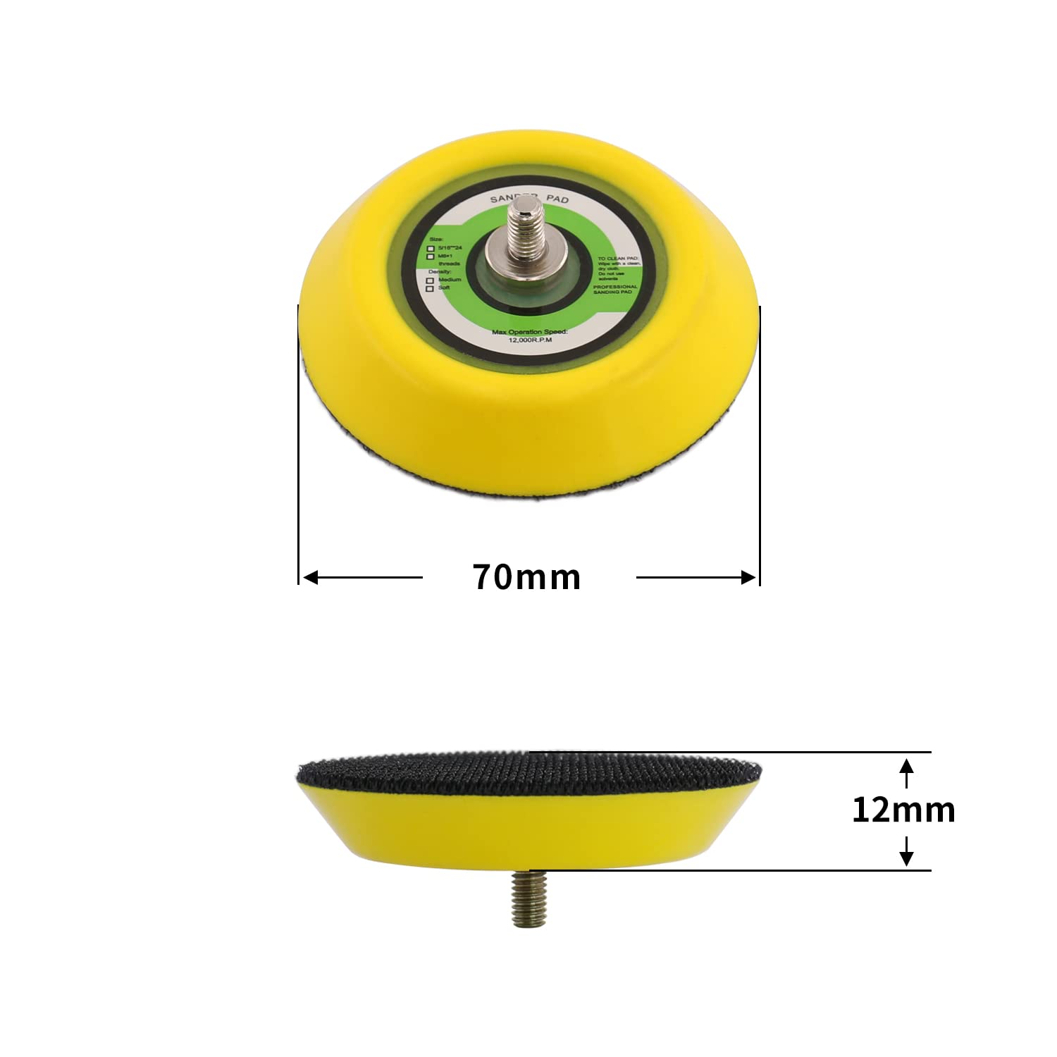 2 cuscinetti di supporto da 7,6 cm con gancio e anello per levigatrice lucidatrice - PU 5/16"-24 Thread Backer Pad