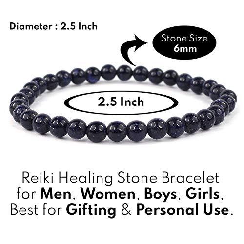 Image of Reiki Crystal Products Natural Crystal Stone Bracelet 6 mm Round Beads for Men & Women | Gemstone Jewellery Bracelet | Reiki Charged | Multiple Stone Variants Available