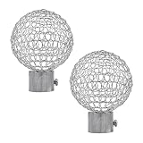 Photo Gallery ufurmate 2 terminali per tende, colore argento, con sfera cava per drappeggi, per aste decorative per finestre, estremità in metallo, diametro interno 25,5 mm Photo Gallery ufurmate 2 terminali per tende, colore argento, con sfera cava per drappeggi, per aste decorative per finestre, estremità in metallo, diametro interno 25,5 mm