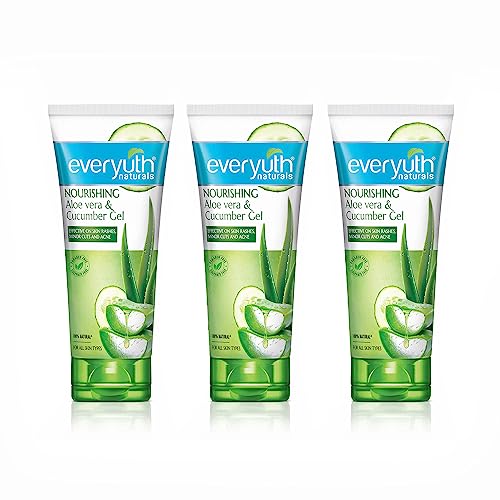 Naturals Nourishing Aloe Vera & Cucumber Gel| Protects from Acne, Cuts & Rashes|Refreshing & Soothing Care|Paraben free|For Oily, Dry, Normal, Combina