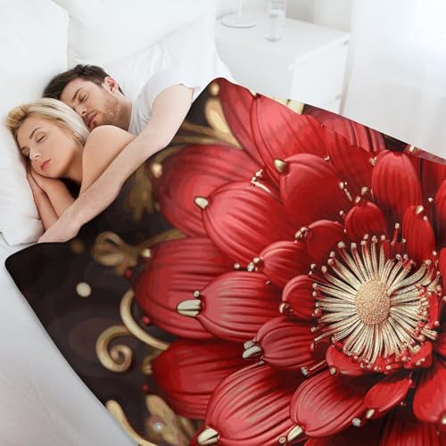Couverture flanelle douce de qualité supérieure à fleurs 152cm