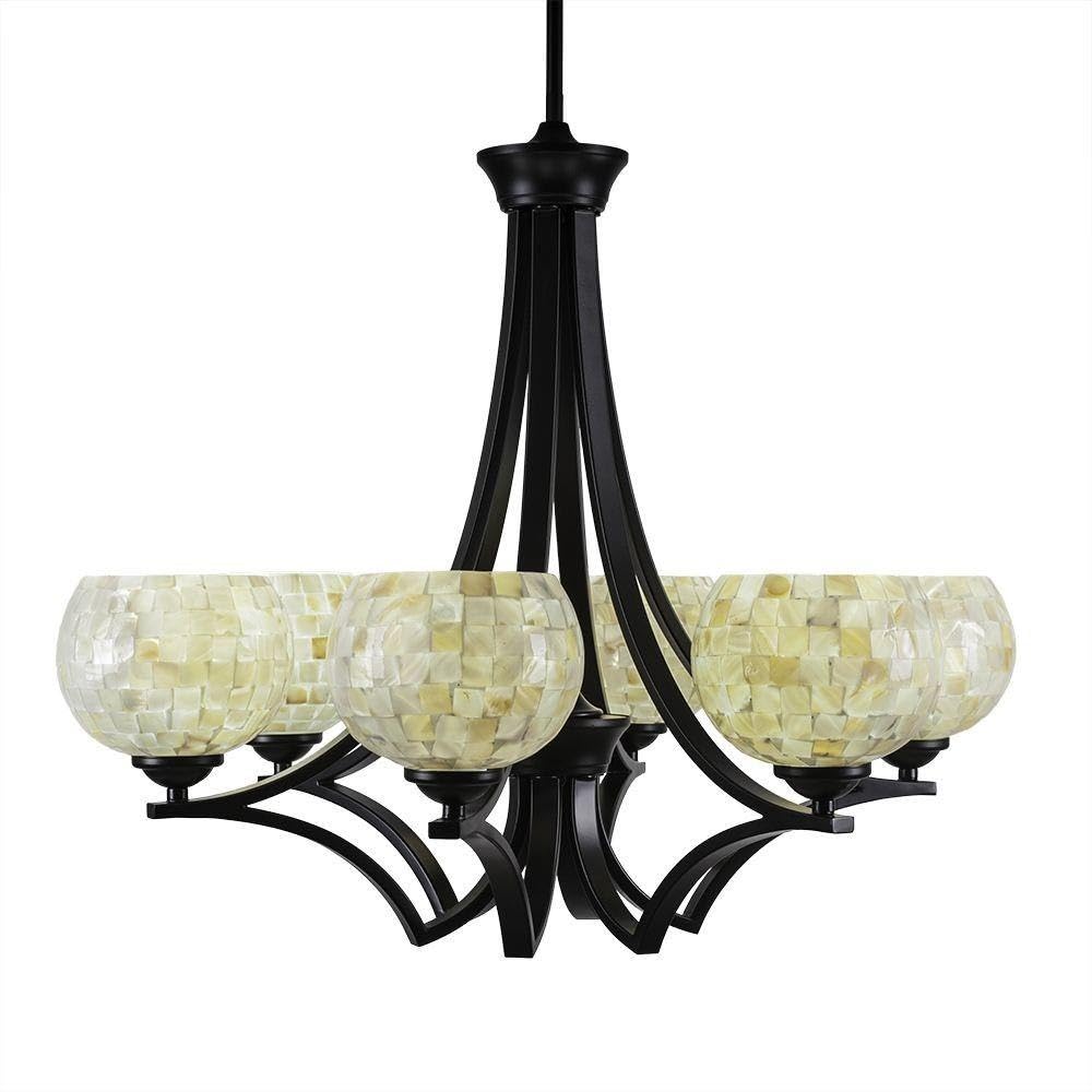 Toltec Lighting 566-MB-405 Zilo 6 Light Chandelier with Mystic