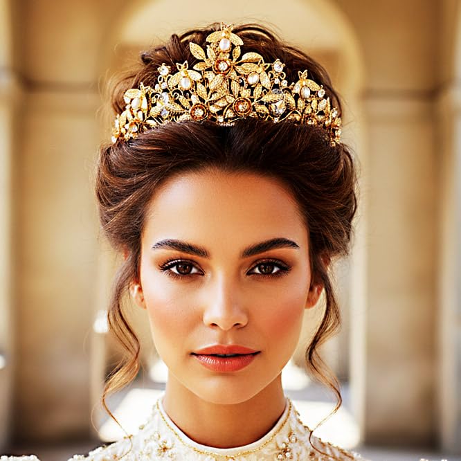 GORAIS Leaf Headband Gold Greek Goddess Tiaras and Crowns Wedding Headpiece for Women and Brides - Image 3