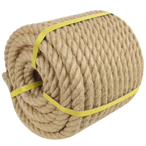 Corda Intrecciata Manila, 2,5 Cm × 30,5 M, Corda Di Canapa Spessa, Corda Di Iuta Naturale Per Altalena, Banchine, Nautica, Ringhiere, Decorazione - 2