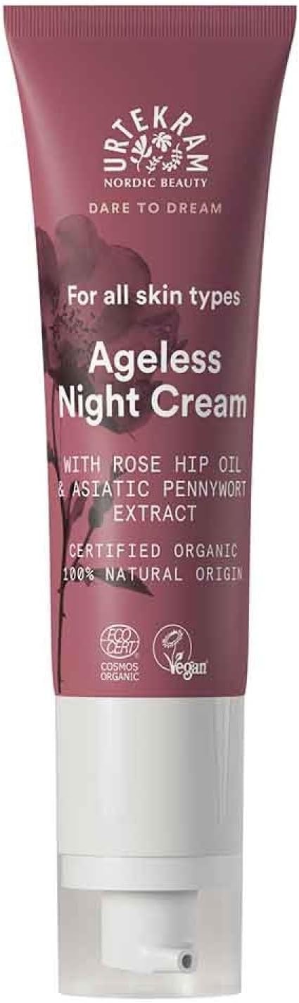 Soft Wild Rose Ageless Anti Aging Night Cream - With Rosehip Oil and Vitamin C -Hyaluronic Acid Moisturizer - Dare to Dream Range - Natural, Organic and Vegan 50 ml