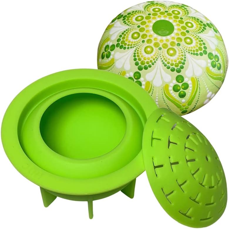 Silicone Mold for Making Smooth Rocks and Stones for Art - Includes Dome Template - Design #1 by Happy Dotting Company - Reusable for Art Including Mandala Dotting - Drawing Painting DIY Crafts