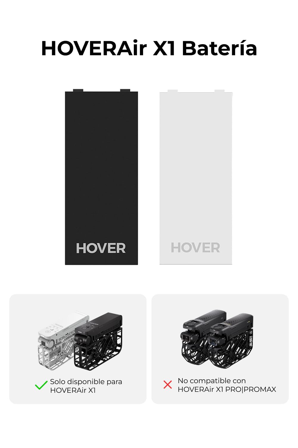 HOVERAir Accesorio de batería para HOVERAir X1 Negro
