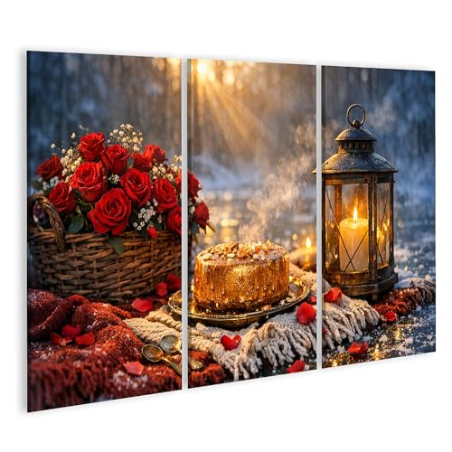 Tableau sur toile pique-nique d'hiver islandburner 3 pièces