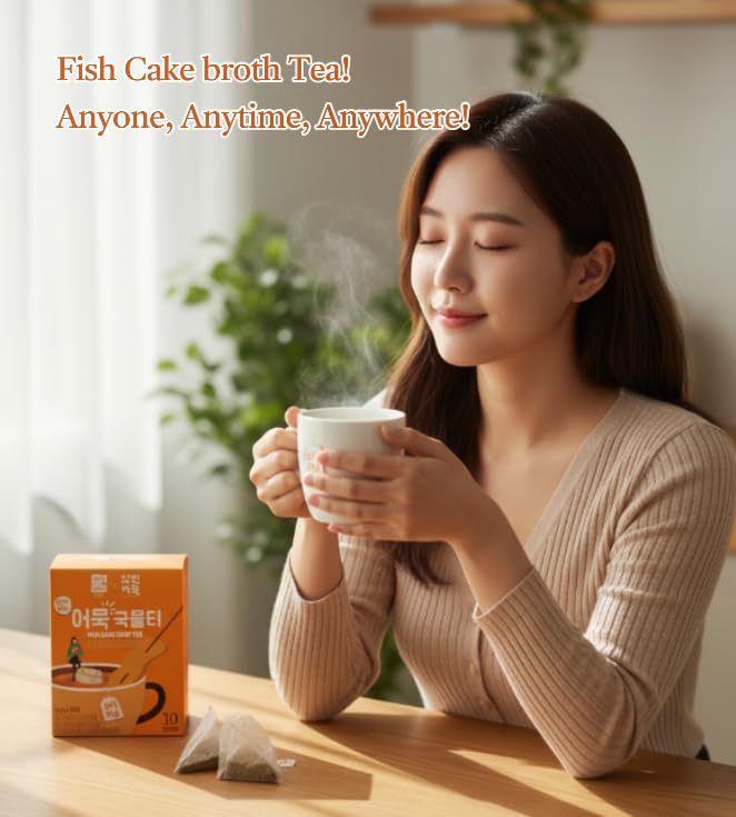 Nokchawon Fish Cake Broth Tea 어묵국물 Savory Korean Soup Base & Tea Bags with Anchovy, Kelp, Radish – 80g (8g x 10 bags) – Drinkable Broth or Cooking Stock for Eomuk Soup, Hot Pot, and Stew I DAHLORE