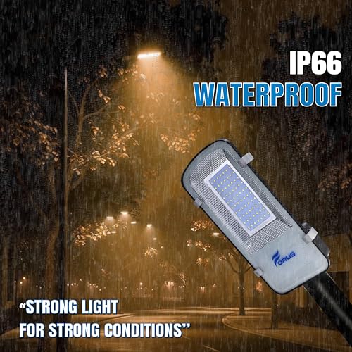 Image of Forus 40W LED Street Light with Clamp, IP66 Waterproof Outdoor LED Street Light, High Lumen 4800lm Amber, Aluminium Body for Road, Parking Lot, Garden & Industrial Outdoor Lighting (1 Pc)