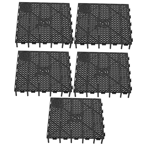 Happyyami 5個魚缸用底部フィルター隔板 ブラック トレイ 飼育用仕切り 板 水