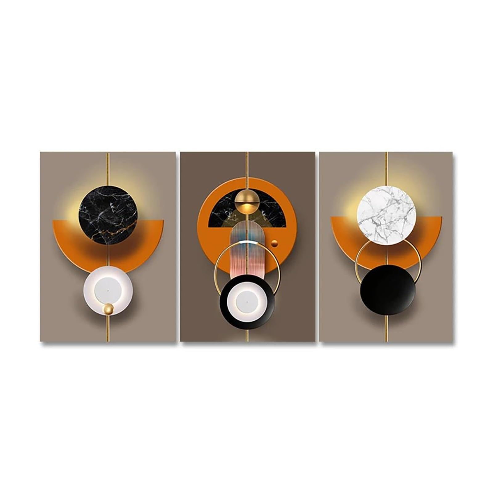 Tableau scandinave géométrique pour salon moderne chic 3 pièces 50x70