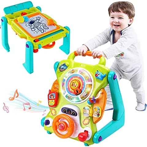 iPlay, iLearn 3 in 1 Baby Walker Sit to Stand Toys, Kids Activity Center, Toddlers Musical Fun Table, Lights and Sounds, Learning, Birthday Gift for 9, 12, 18 Months, 1, 2 Year Old, Infant, Boy, Girl Cover