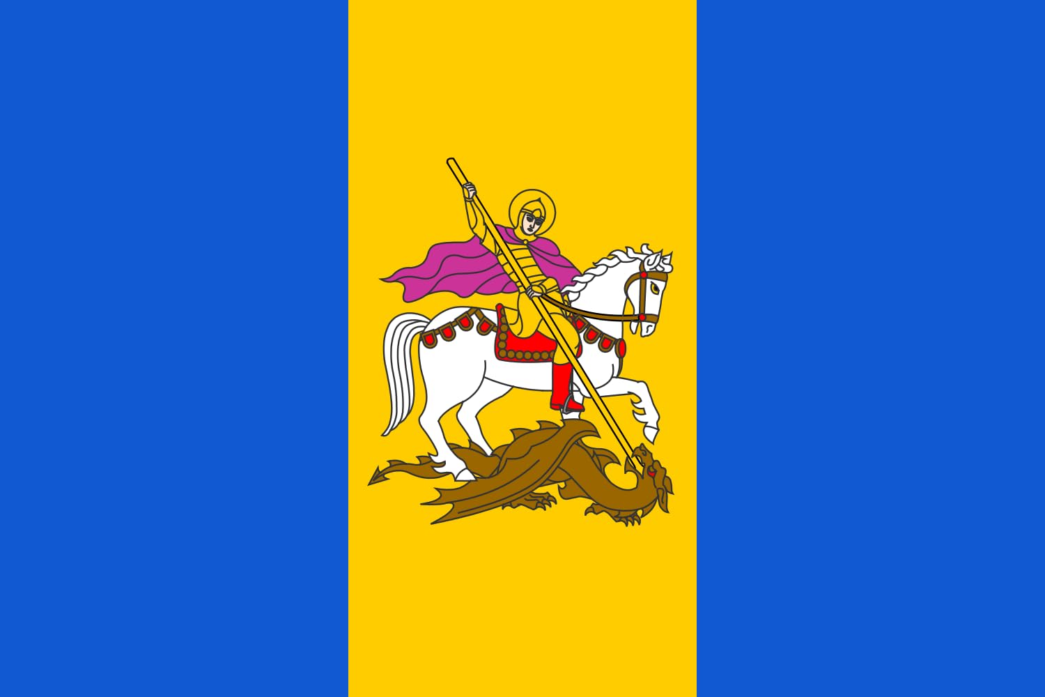 Drapeau Kyiv Oblast symbole historique et culturel de la région de Kiev