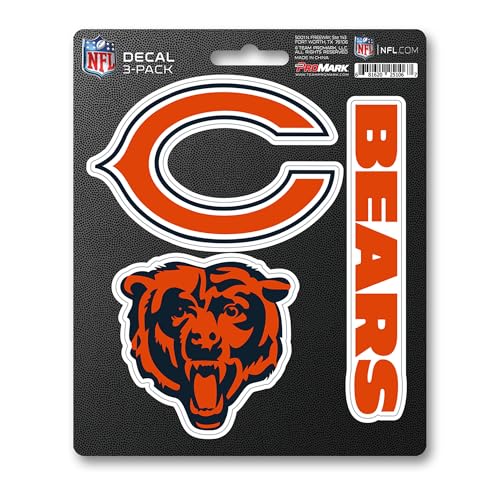 Fanmats NFL Chicago Bears Team Decal 3-Pack Orange