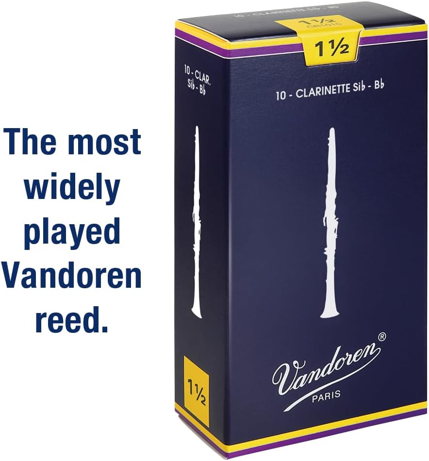 Vandoren CR1015 Bb Clarinet Traditional Reeds Strength 1.5; Box of 10