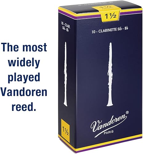Miniatura 16 de Vandoren CR101 Bb lengüetas tradicionales para clarinete con resistencia 1; Caja de 10